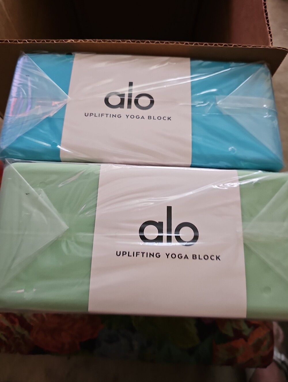 Alo Uplifting Yoga Block Green & Blue (Set of 2) - Unisex Adults Yoga Block
